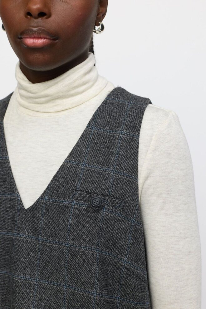 KLEID SRANNIE DRESS CHECKED GREY