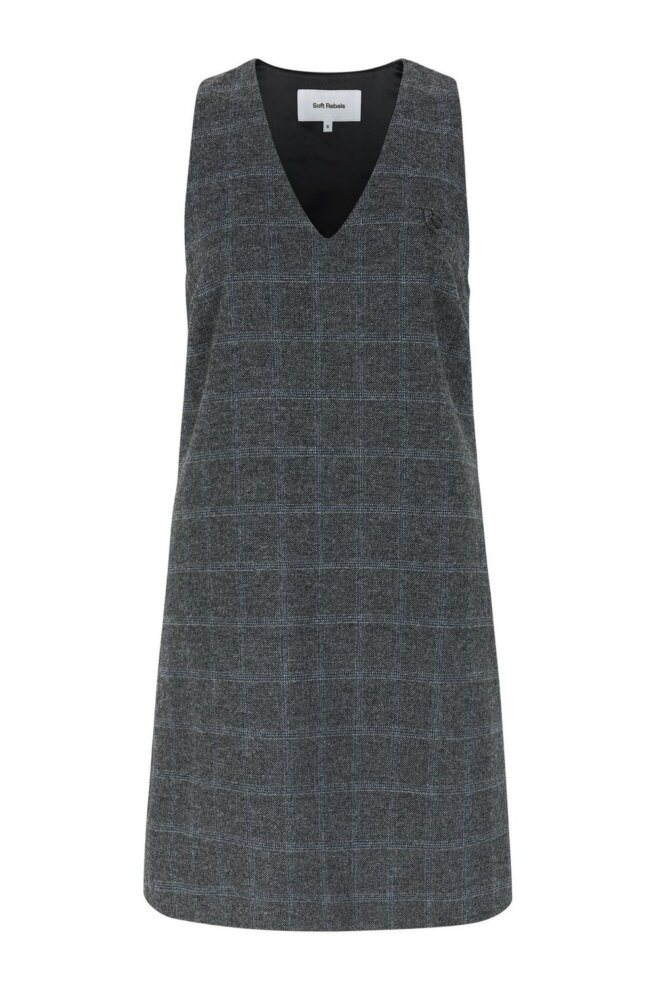 KLEID SRANNIE DRESS CHECKED GREY
