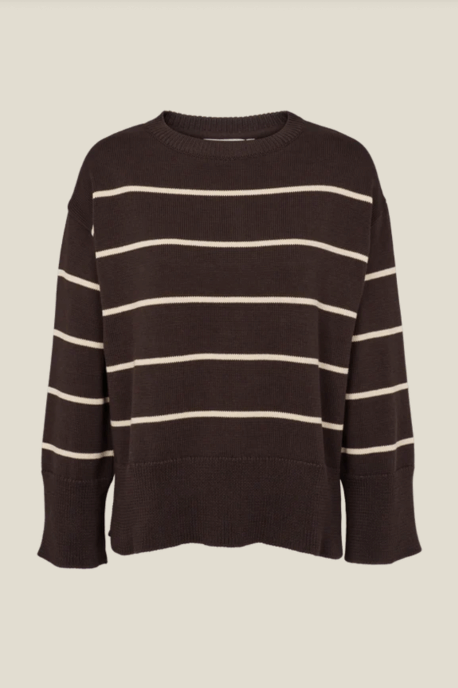 PULLOVER WINIE O-NECK CHOCOLATE/BIRCH