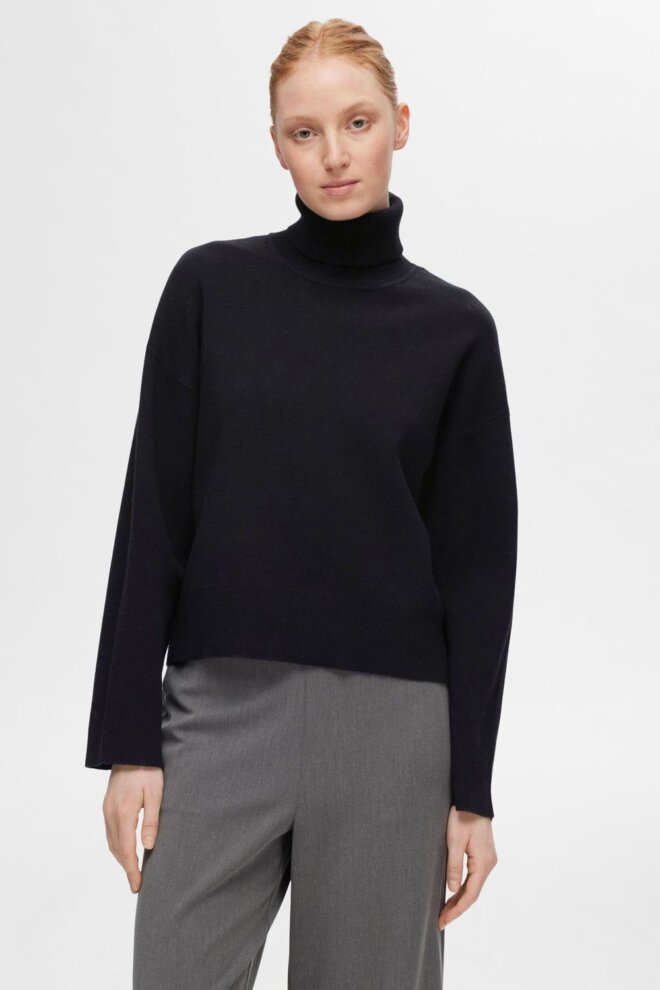 PULLOVER 16094353 SLFKAMMA LS BLACK