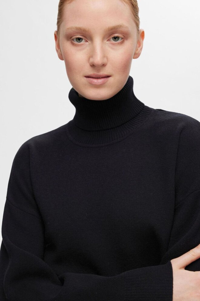 PULLOVER 16094353 SLFKAMMA LS BLACK