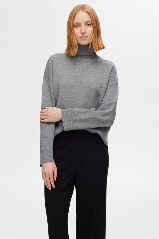 PULLOVER 16094353 SLFKAMMA LS MEDIUM GREY