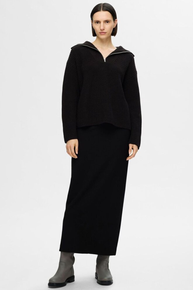 PULLOVER 16094278 SLFBLOOMIE LS KNIT BLACK