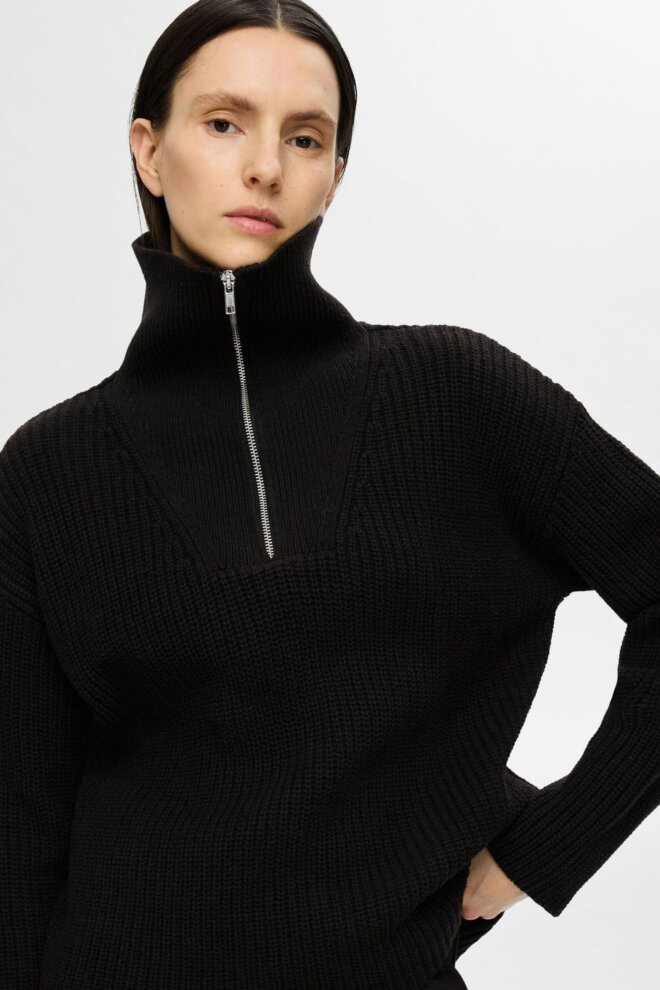 PULLOVER 16094278 SLFBLOOMIE LS KNIT BLACK