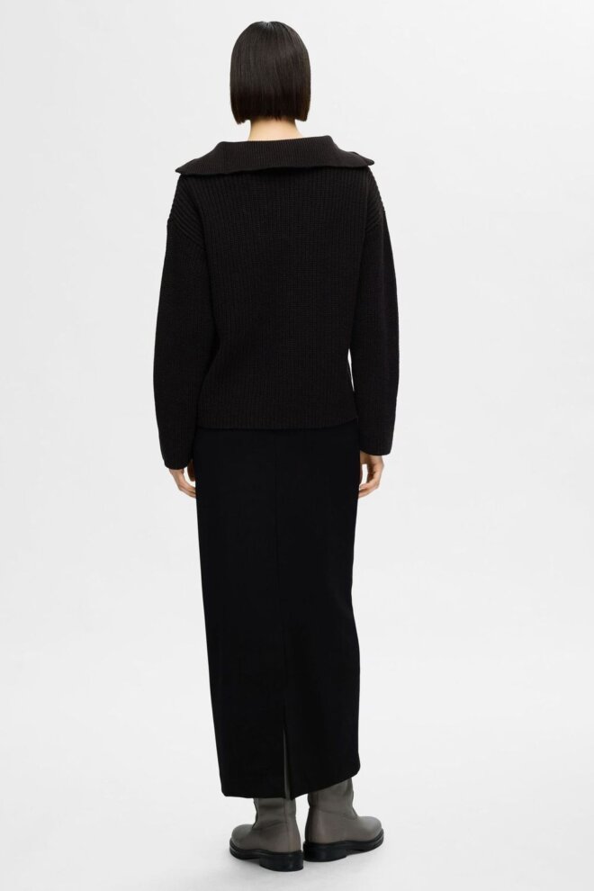 PULLOVER 16094278 SLFBLOOMIE LS KNIT BLACK