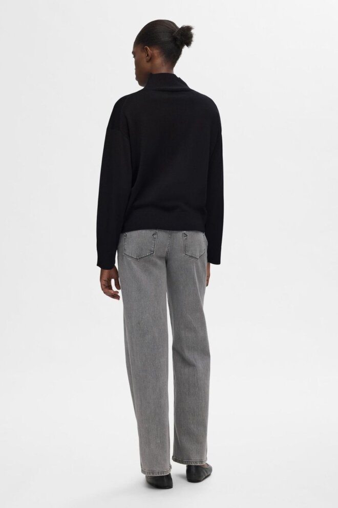 PULLOVER 16094693 SLFHELLA LS KNIT BLACK