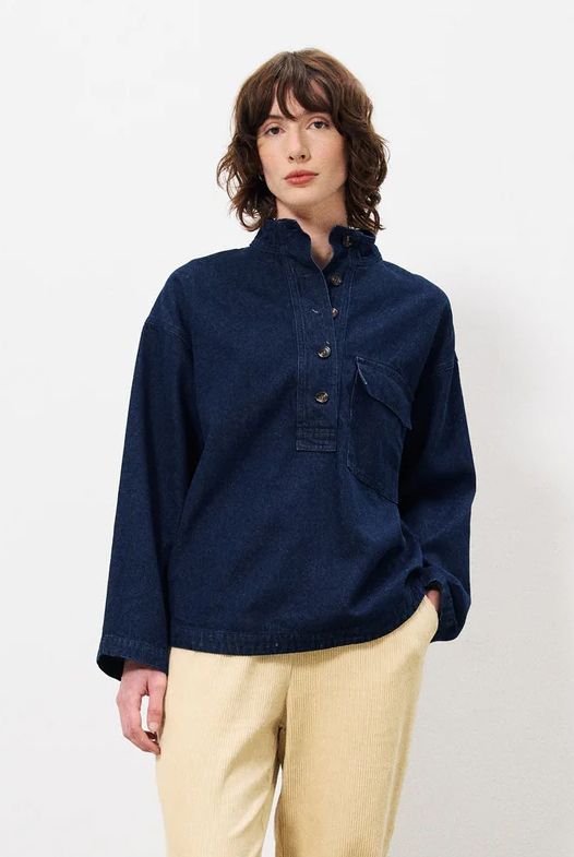 BLUSE SOLAINE BLEU MARINE