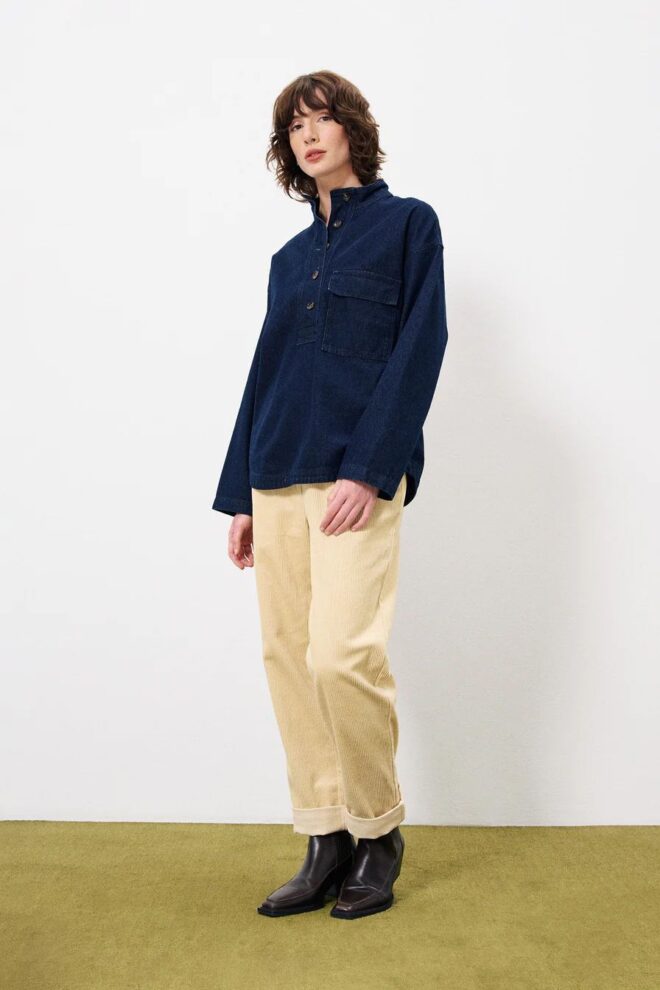 BLUSE SOLAINE BLEU MARINE