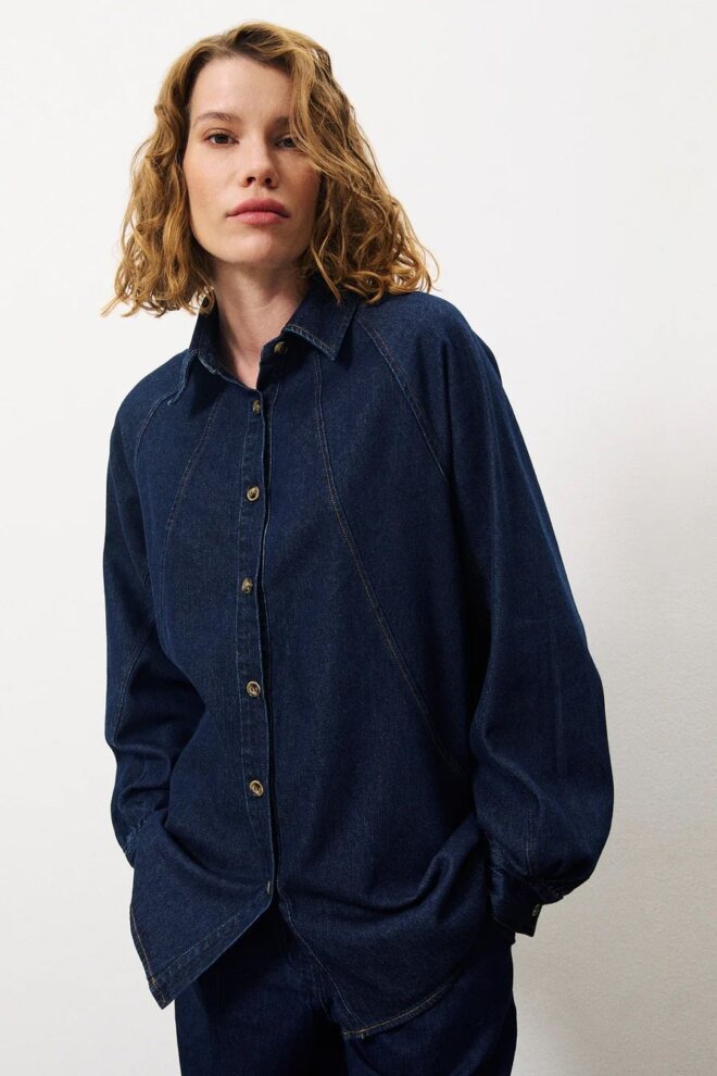 BLUSE CALEEN BLEU MARINE