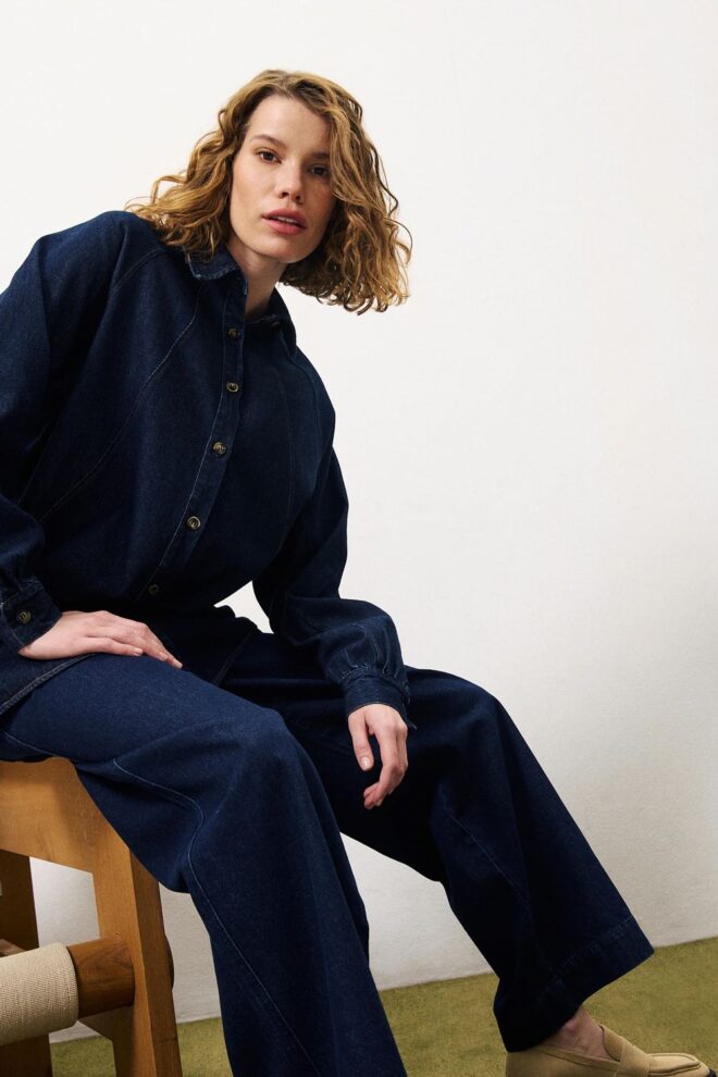 BLUSE CALEEN BLEU MARINE