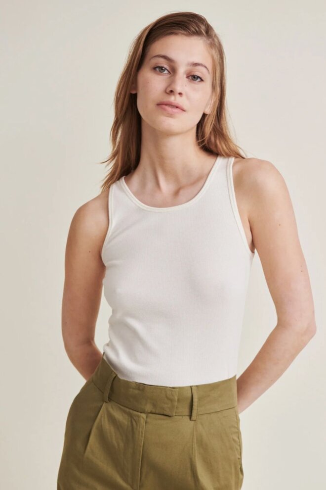 SHIRT LUDMILLA TANK GOTS WHISPER WHITE