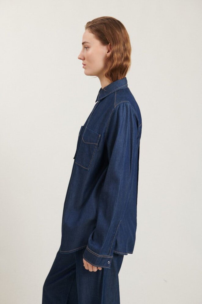 BLUSE BINE SHIRT MID BLUE