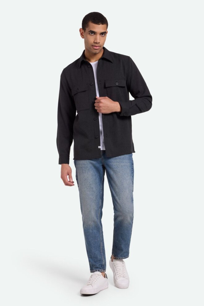 HEMD SANTON 3765 DARK GREY