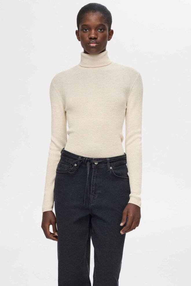 PULLOVER 16094754 SLFNAJA LS KNIT BIRCH