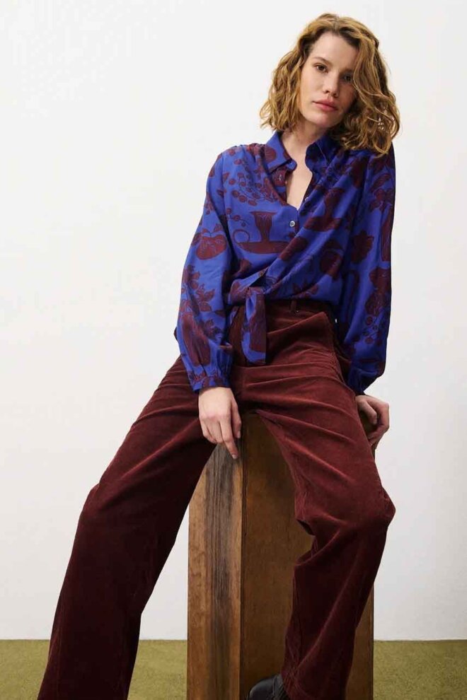 BLUSE SWAN FLORA BLUE