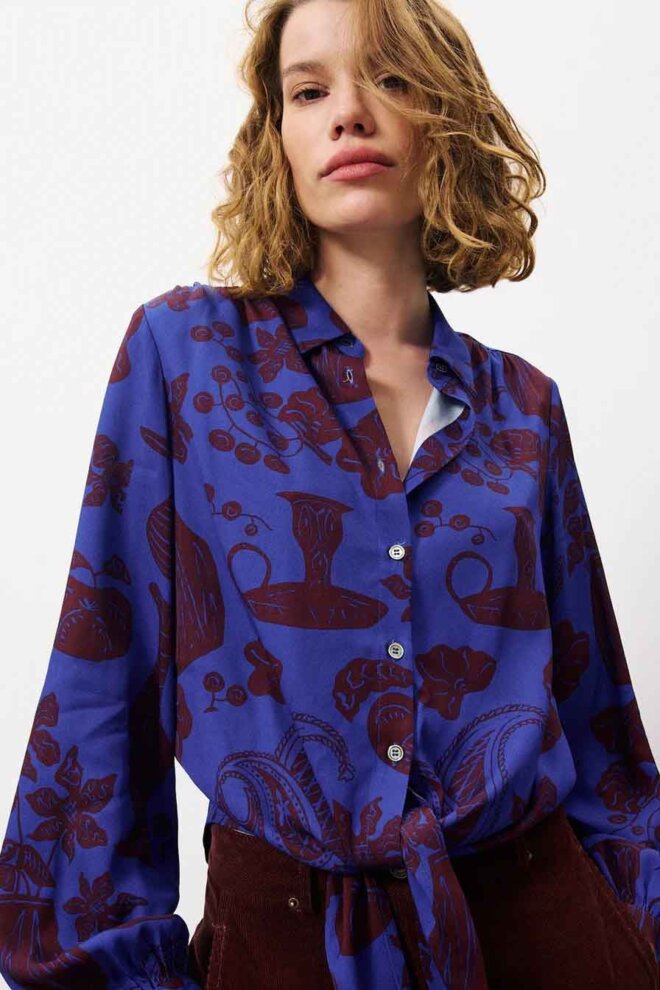 BLUSE SWAN FLORA BLUE