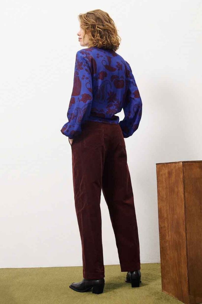 BLUSE SWAN FLORA BLUE