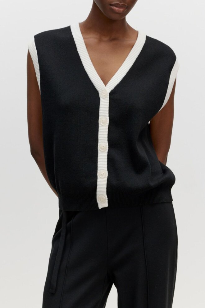 WESTE YULE VEST BLANCK WITH WHITE