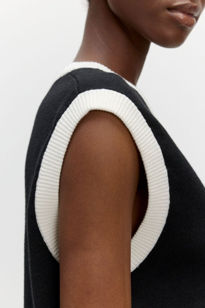 WESTE YULE VEST BLANCK WITH WHITE