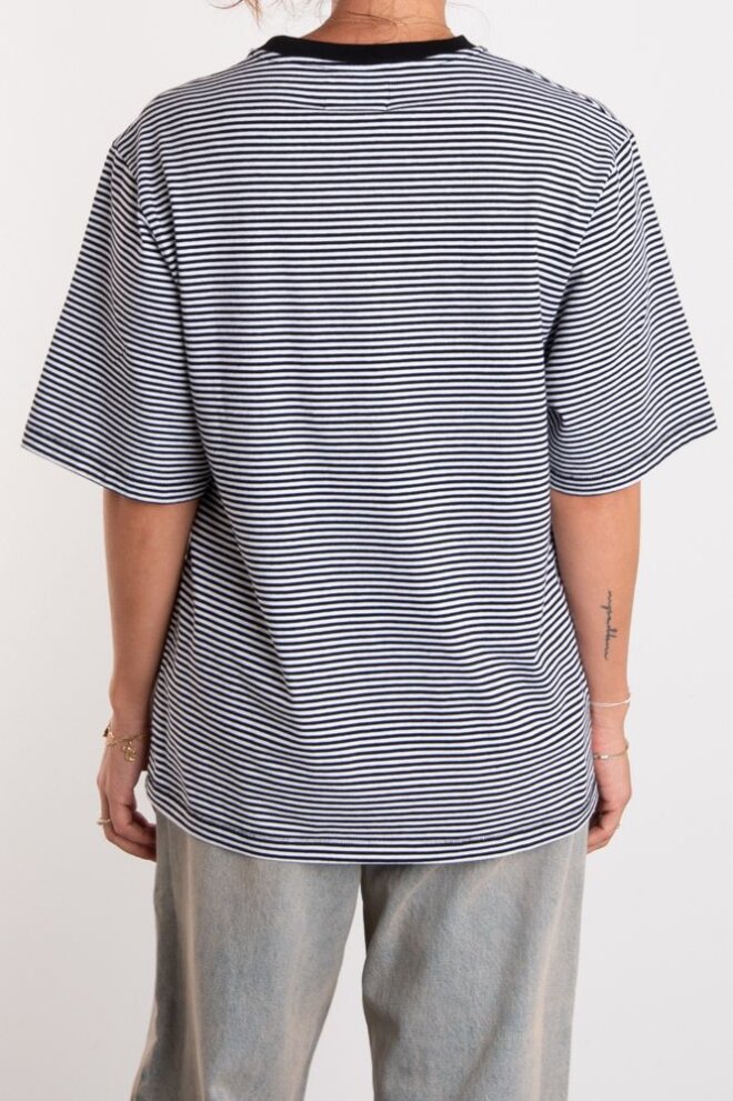 SHIRT STRIPED SS TEE BLACK/WHITE
