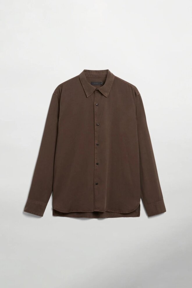HEMD OSSIAN TENCEL DARK COFFEE
