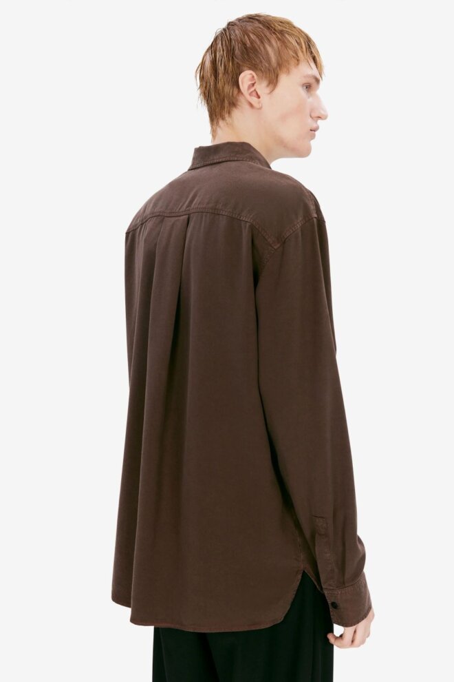 HEMD OSSIAN TENCEL DARK COFFEE