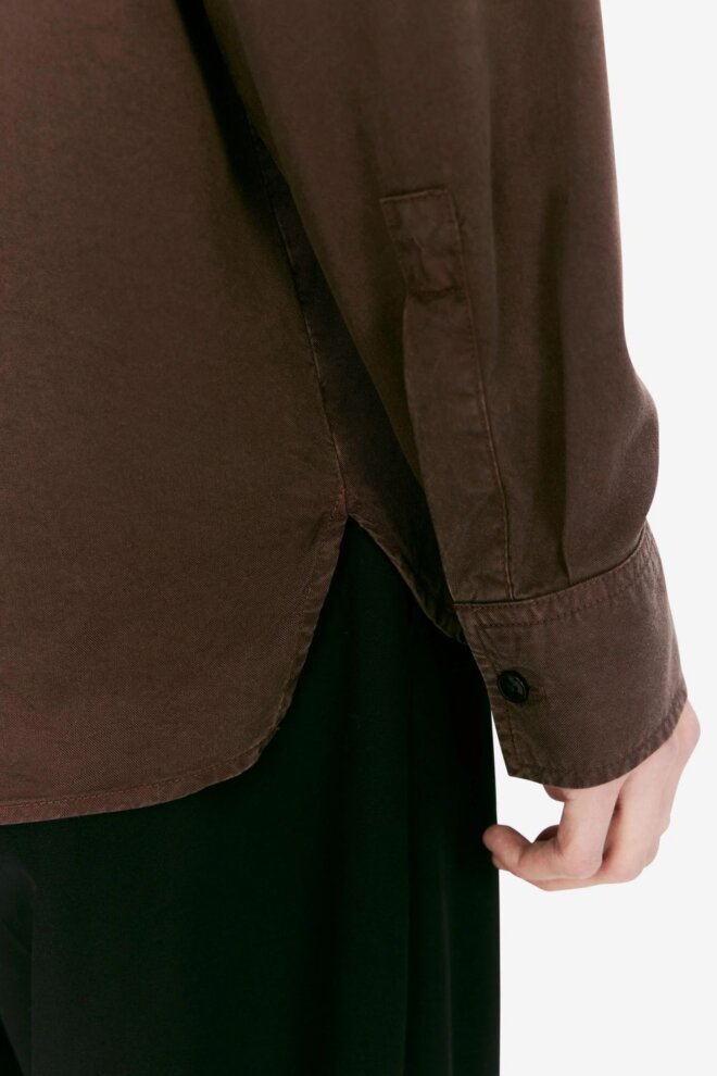 HEMD OSSIAN TENCEL DARK COFFEE