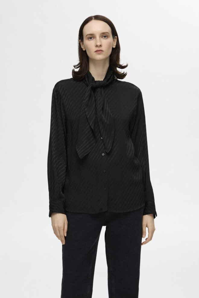 BLUSE 16095068 SLFCASSIA LS BLACK
