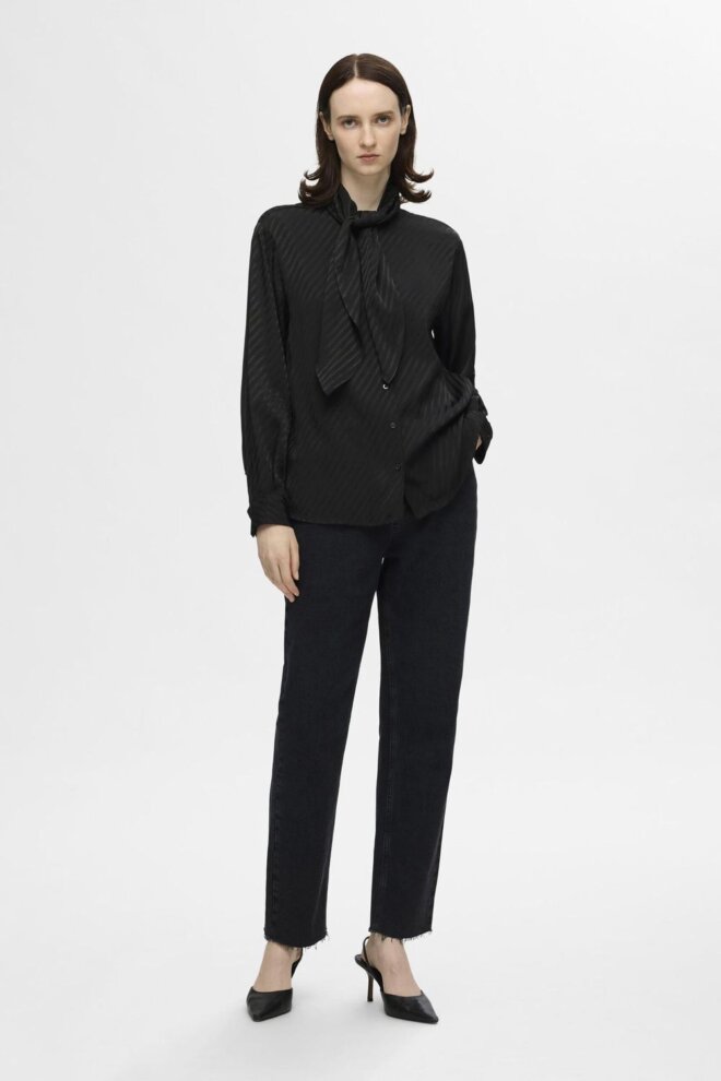 BLUSE 16095068 SLFCASSIA LS BLACK