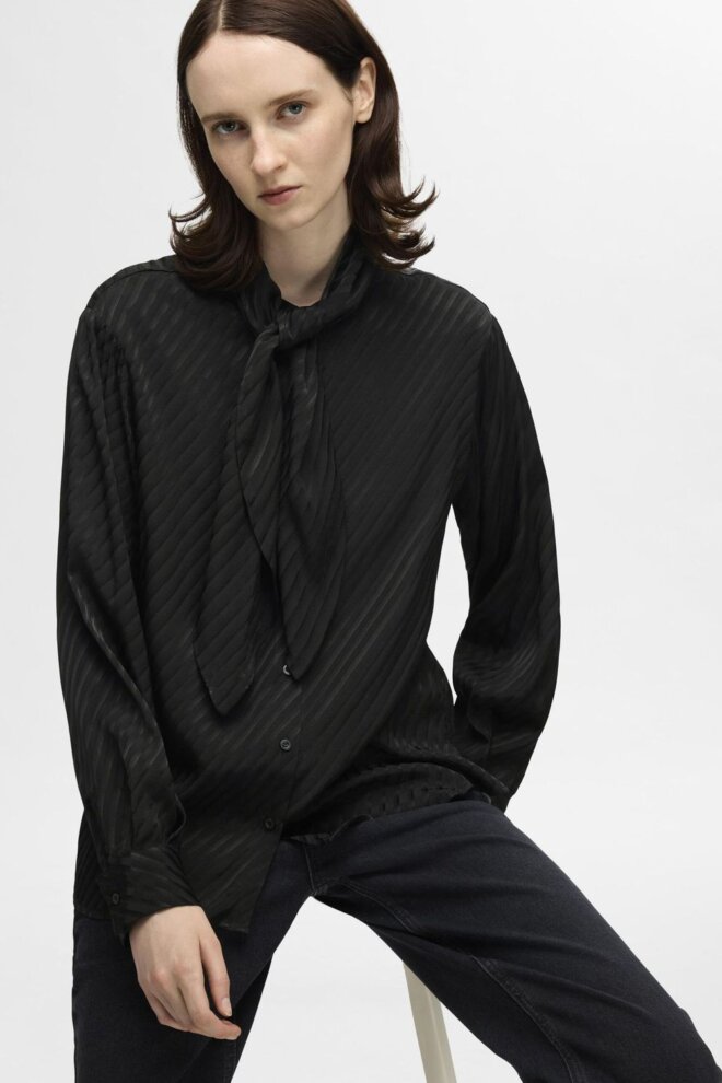 BLUSE 16095068 SLFCASSIA LS BLACK