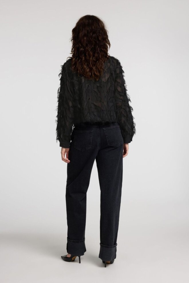 BLUSE 16095034 SLFLINE LS BLACK