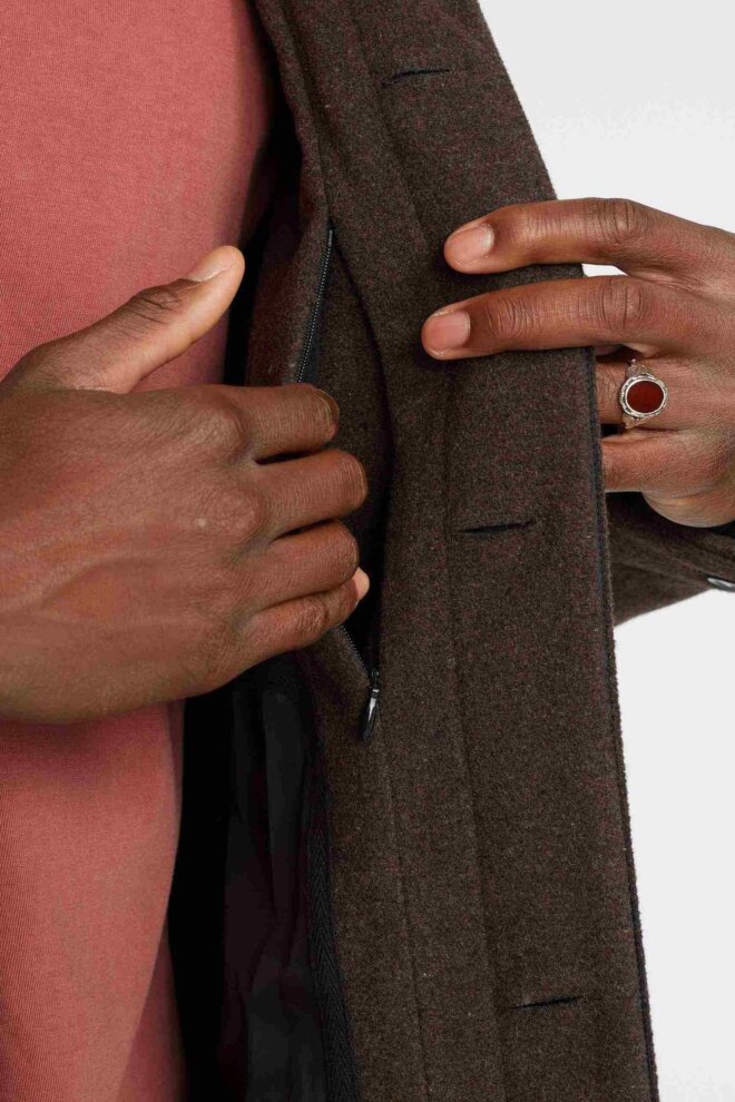 MANTEL MAC COAT DARKBROWN