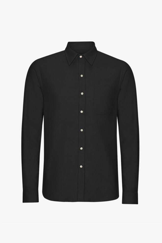 HEMD ORGANIC FLANNEL SHIRT DEEP BLACK