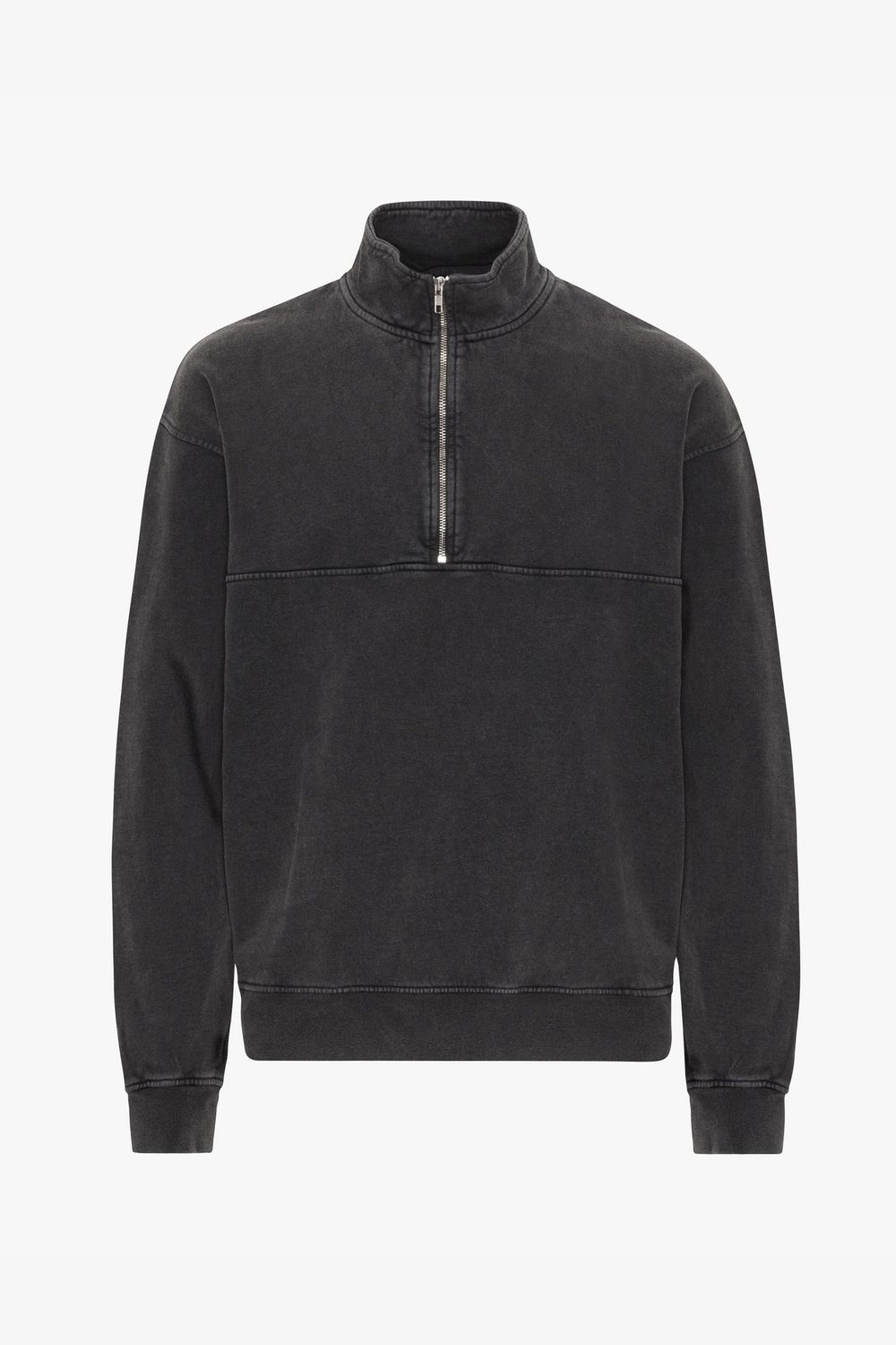 ORGANIC QUARTER ZIP FADED BLACK.png