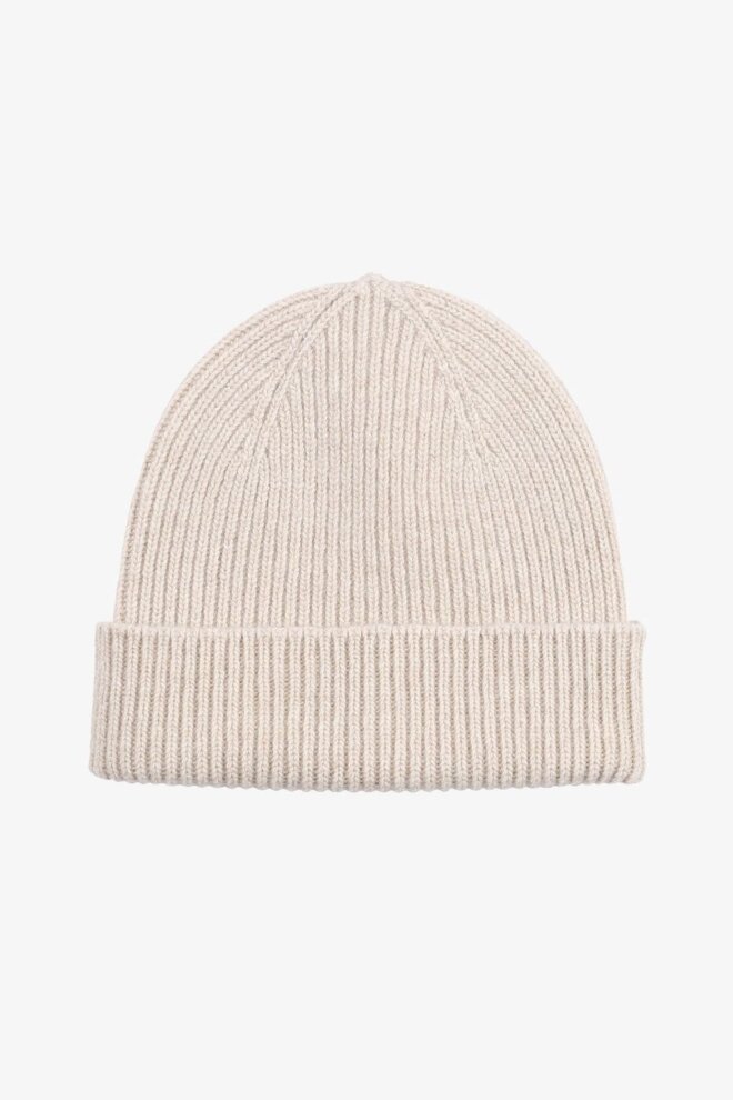 MÜTZE MERINO WOOL BEANIE IVORY WHITE