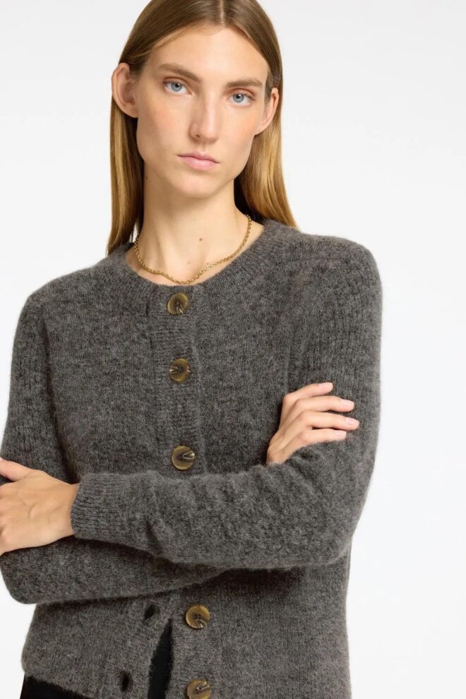 PULLOVER 16094281 SLFSIA RAS LS MEDIUM GREY