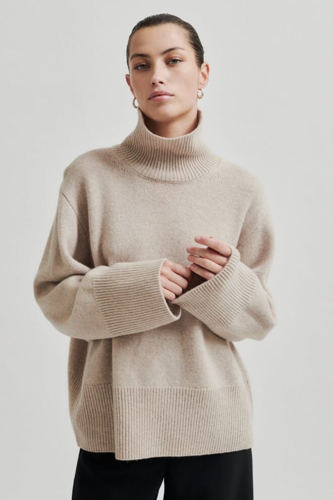 PULLOVER ALPHA KNIT T-NECK PUMICE STONE