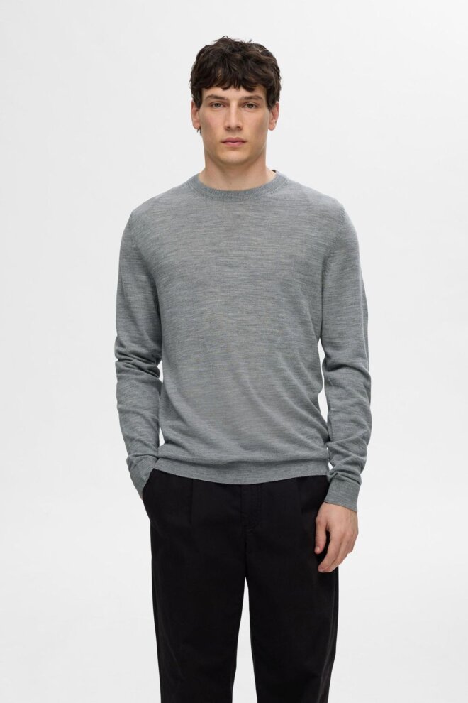 PULLOVER 16094647 SLHTRAY LS CREW NECK MEDI