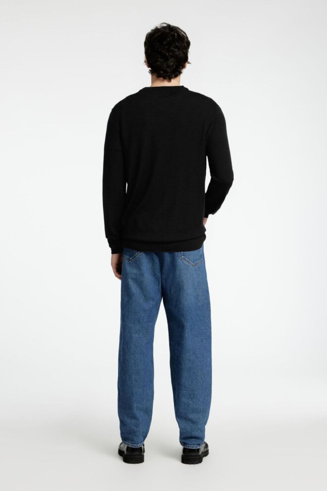 PULLOVER 16094647 SLHTRAY LS CREW NECK BLACK