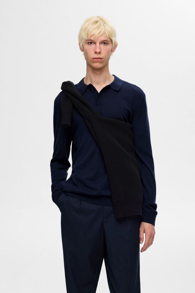 POLO 16094654 SLHTRAY LS POLO NAVY BLAZ