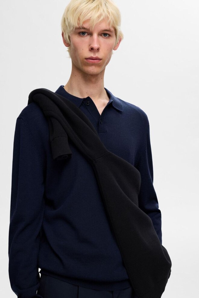POLO 16094654 SLHTRAY LS POLO NAVY BLAZ