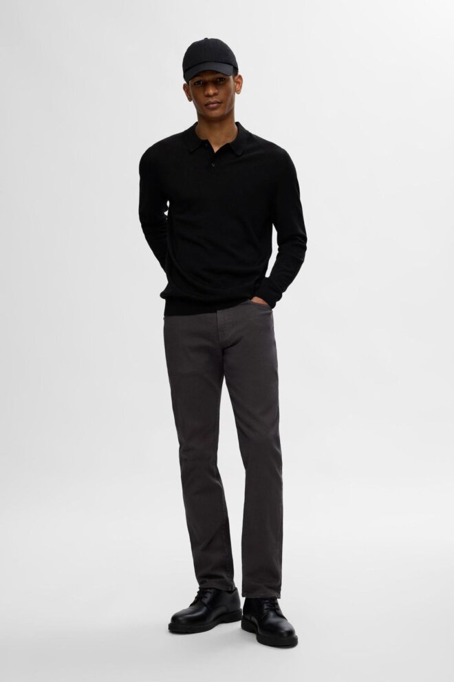 POLO 16094654 SLHTRAY LS POLO BLACK