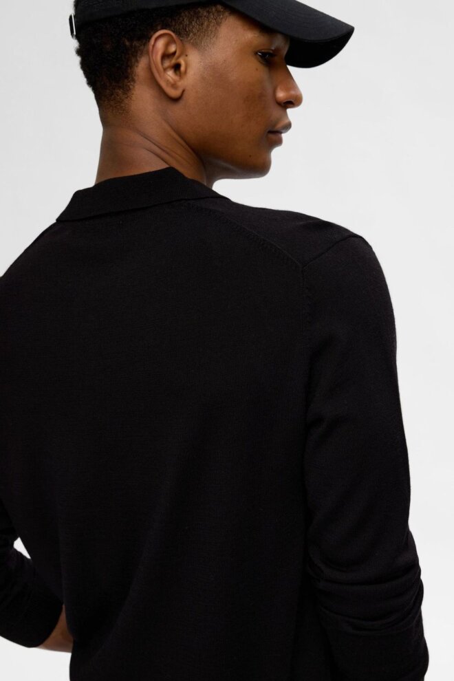 POLO 16094654 SLHTRAY LS POLO BLACK