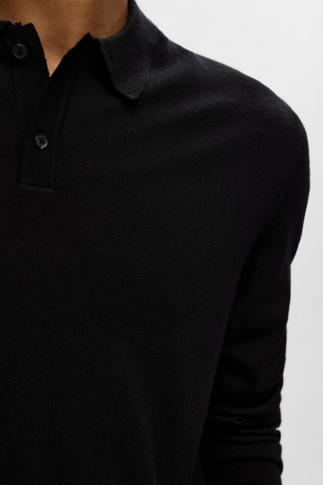 POLO 16094654 SLHTRAY LS POLO BLACK