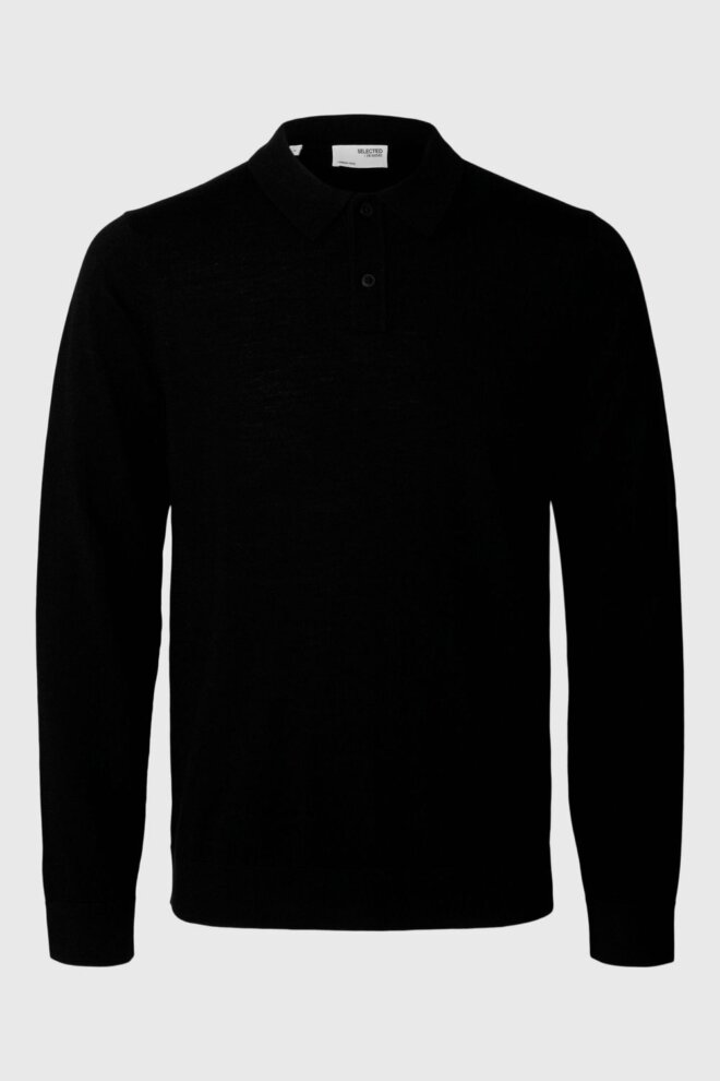 POLO 16094654 SLHTRAY LS POLO BLACK