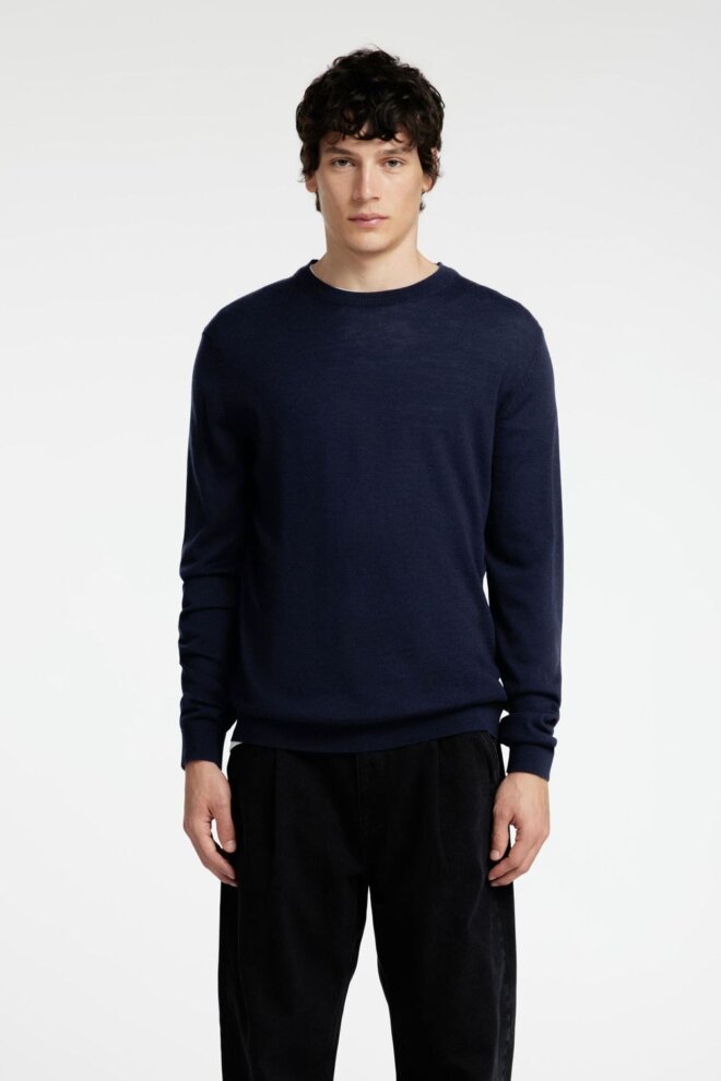 PULLOVER 16094647 SLHTRAY LS CREW NECK NAVY