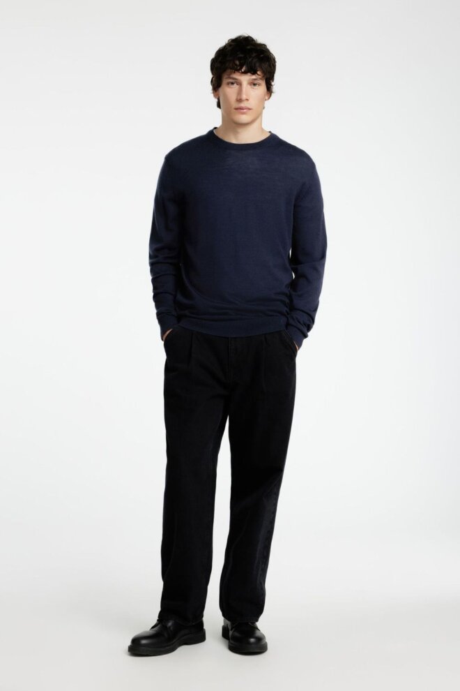 PULLOVER 16094647 SLHTRAY LS CREW NECK NAVY