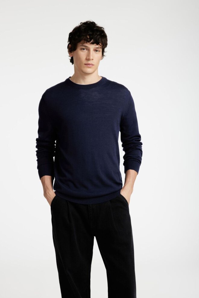 PULLOVER 16094647 SLHTRAY LS CREW NECK NAVY