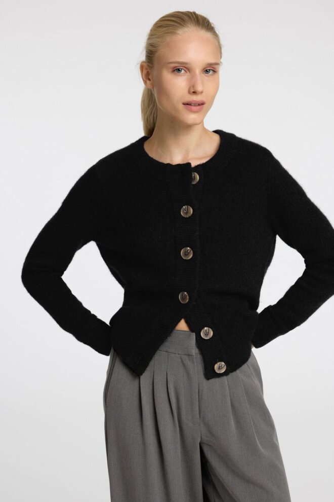 PULLOVER 16094281 SLFSIA RAS LS BLACK