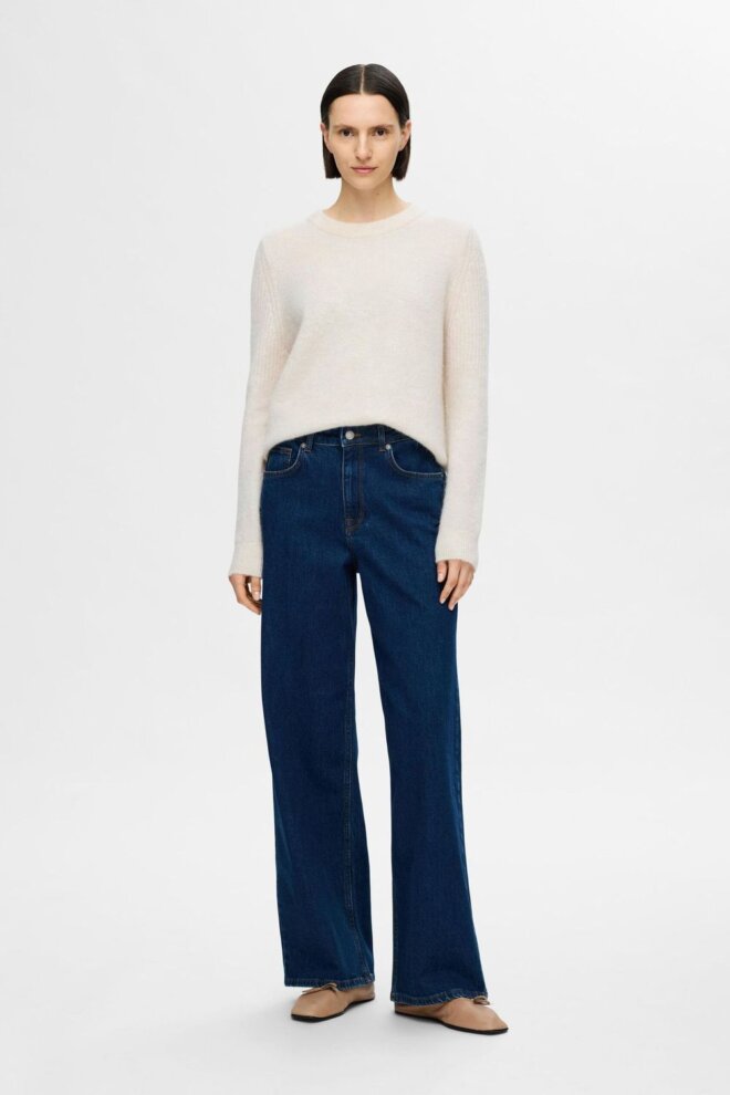 PULLOVER 16094157 SLFSIA RAS LS BIRCH